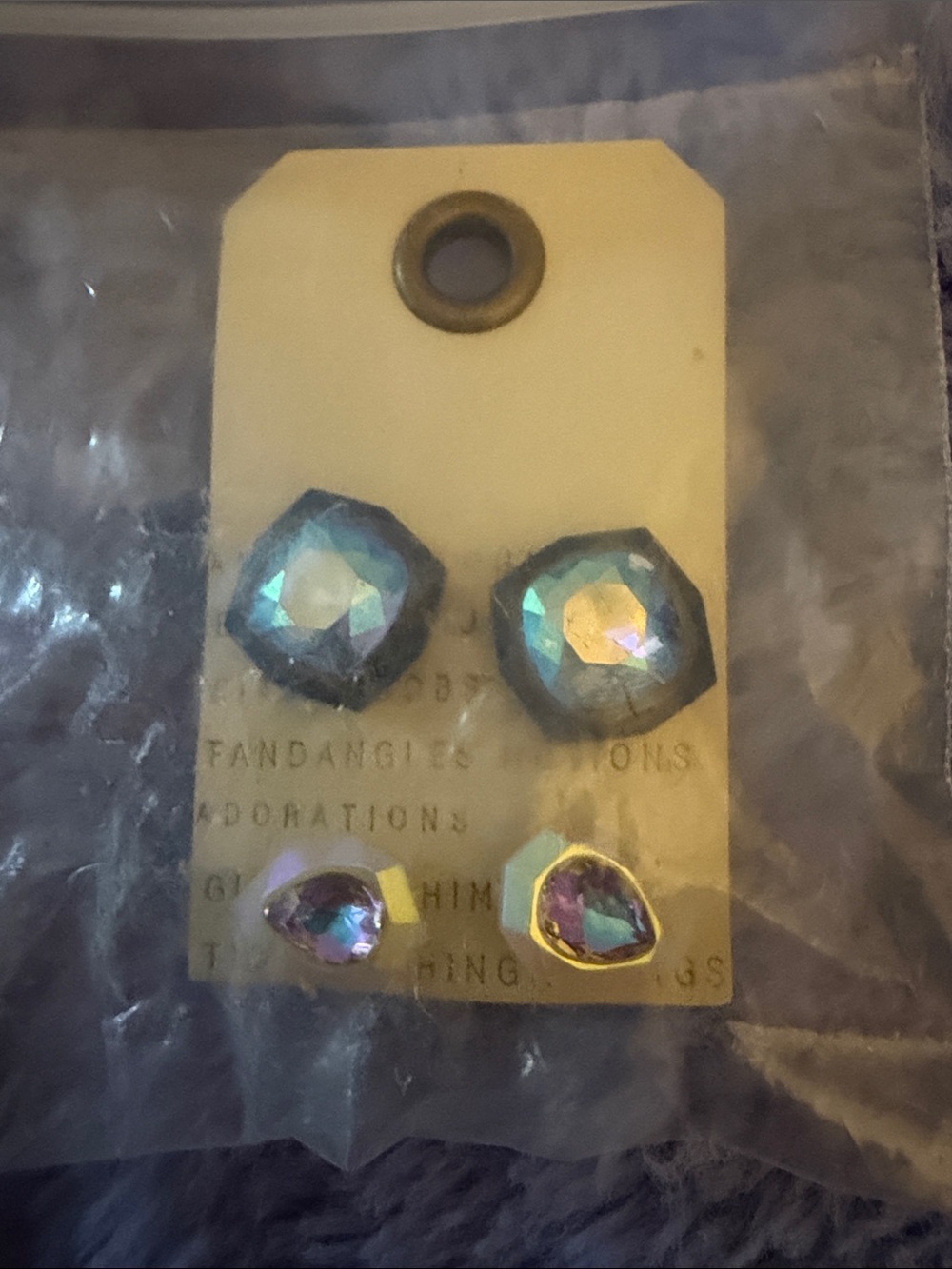 Iridescent Multicolor Crystal Stud Earring Set - Women Jewelry
